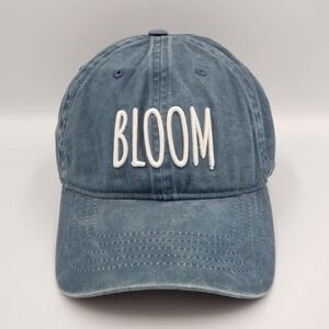 Bloom Distressed Blue Flower Garden Women's Cotton Ponytail Opening Adj Hat Cap